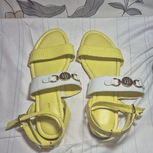Tommy Hilfiger Yellow and White Kids Sandals